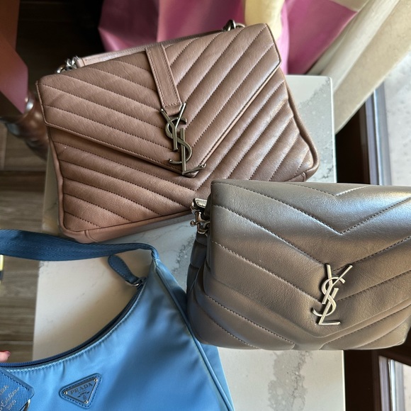 SAINT LAURENT Medium Nude College Bag with Silver Hardware - Picture 7 of 7